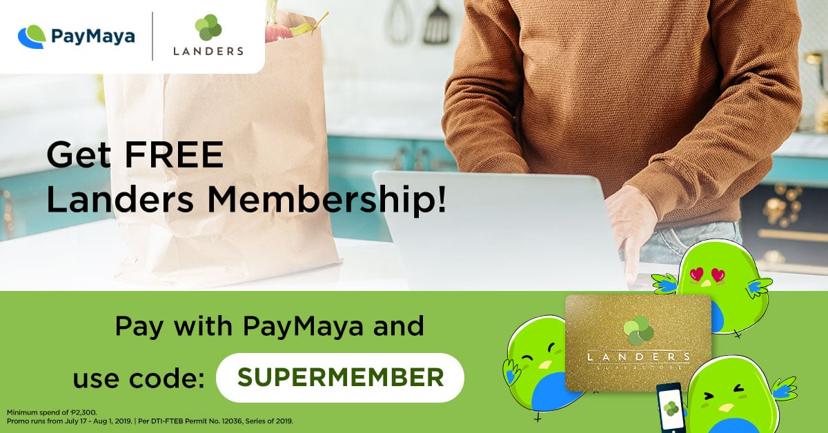 Free Landers Membership with PayMaya Deals