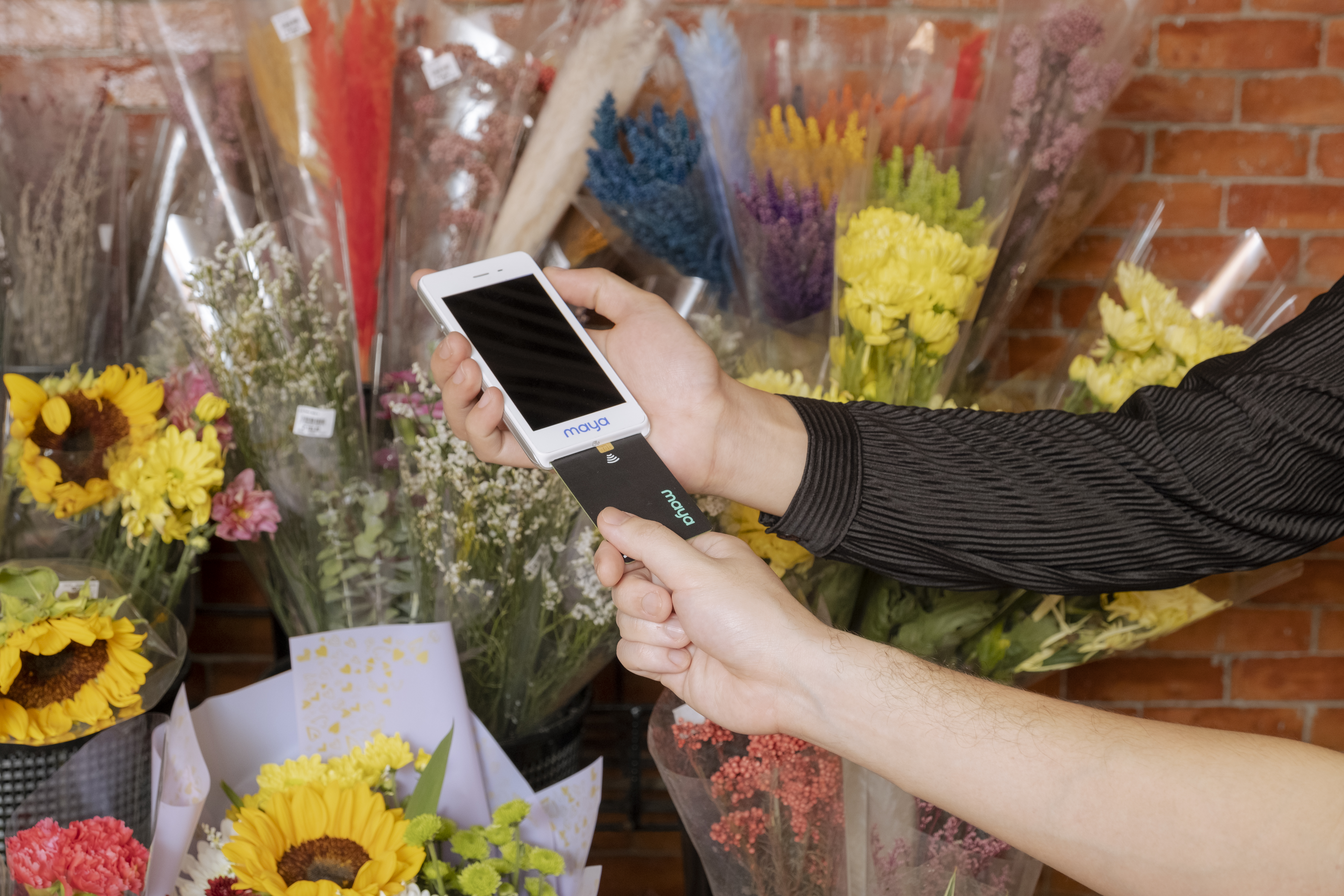 maya card payment flower shop