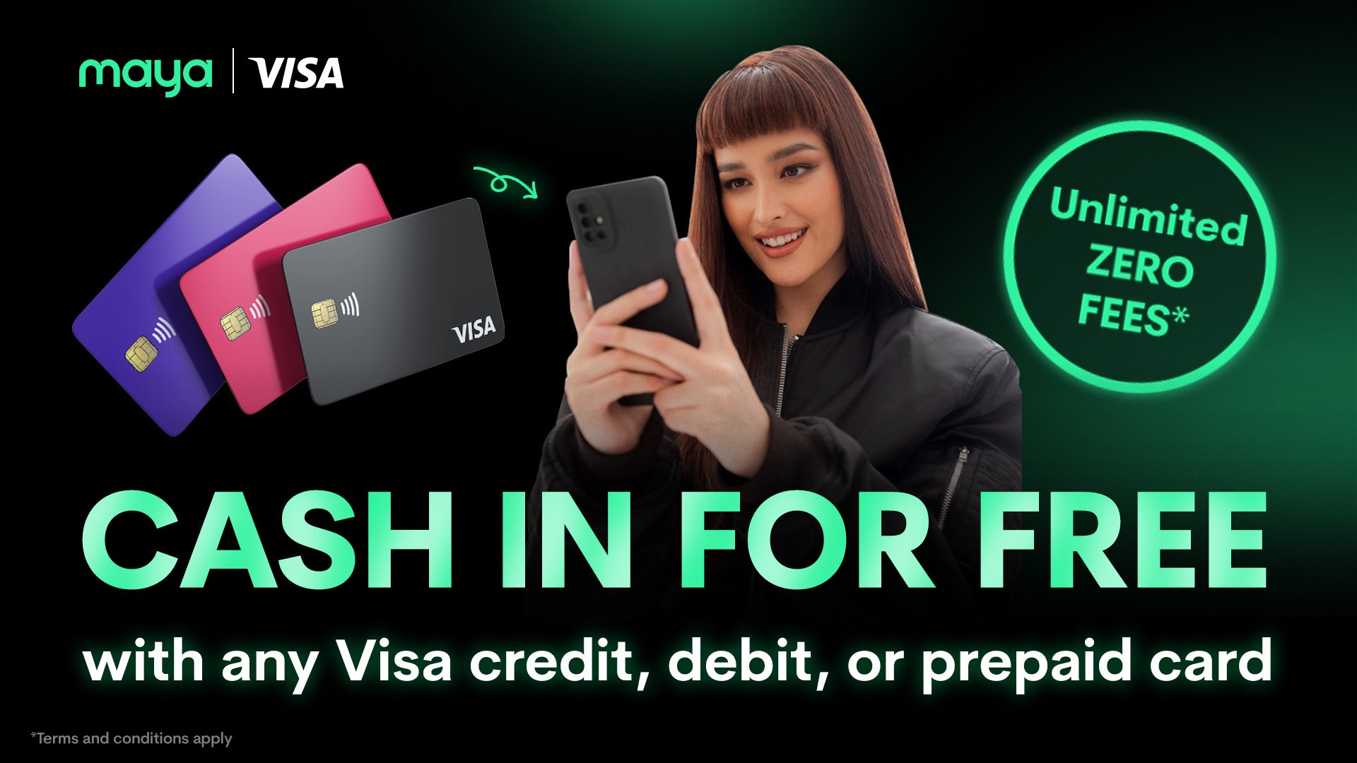 Enjoy FREE cash in with your Visa credit or debit card!