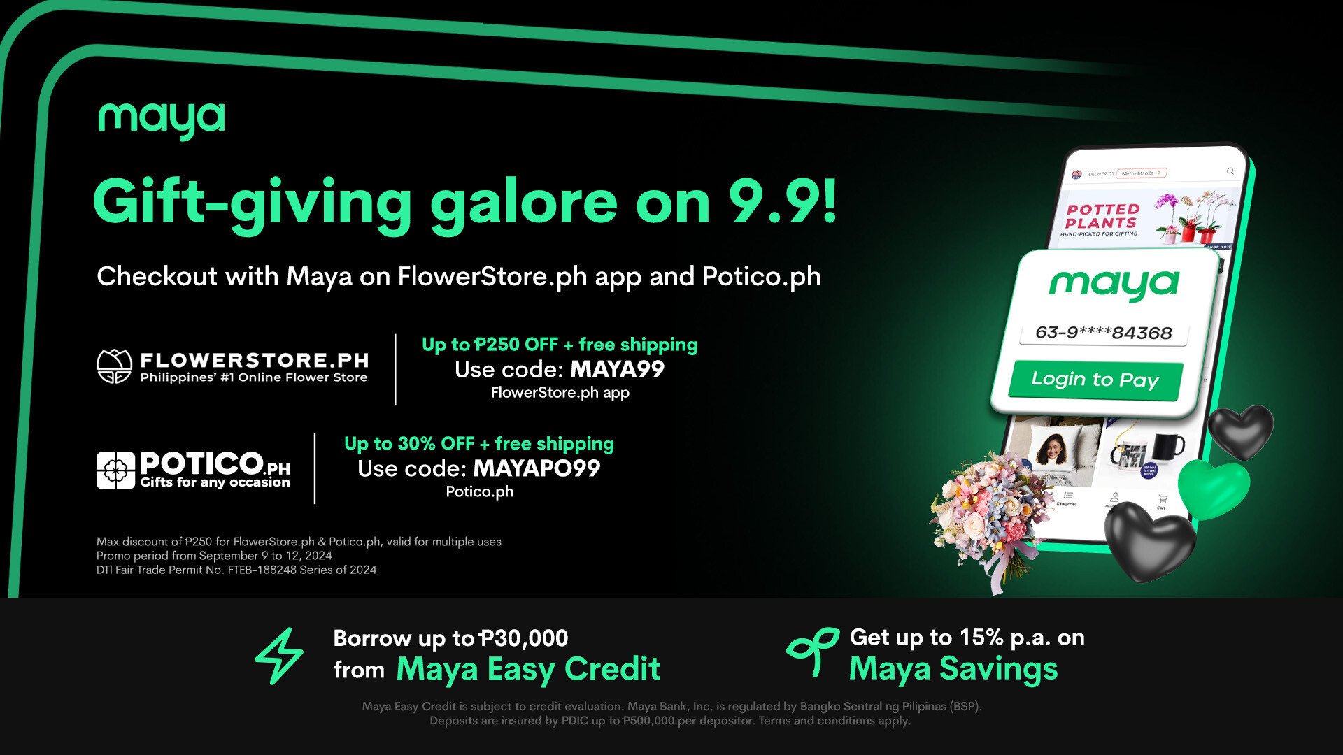 Get up to 30% OFF on FlowerStore.ph and Potico.ph this 9.9 Megal Sale!